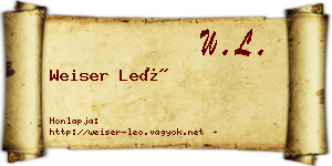 Weiser Leó névjegykártya
